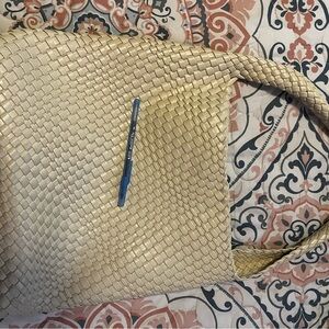 Elegant Cream Woven Tote Bag